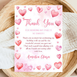 バレンタインピンクスウィートアート誕生日サンキューカード サンキューカード