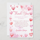 バレンタインピンクスウィートアート誕生日サンキューカード サンキューカード (正面)