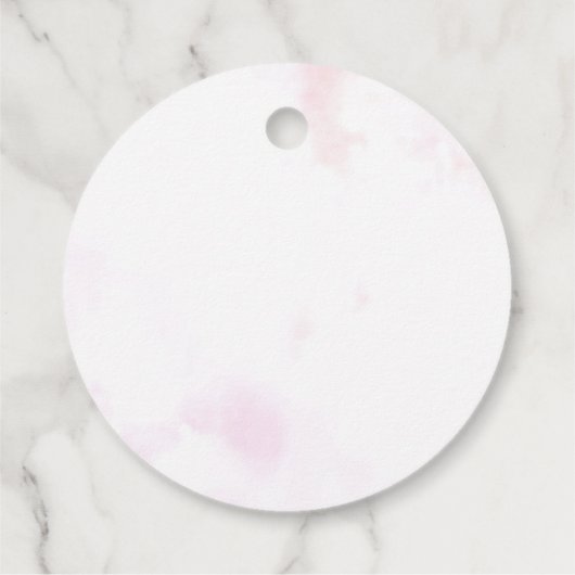 バレンタインピンクスウィートアート誕生日メッセージカード フェイバータグ (裏面)