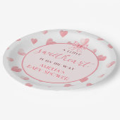 バレンタインピンクスウィートアート誕生日紙ボウル ペーパープレート (アングル)