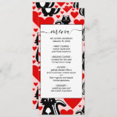 バレンタインピンクスクンクハートイラストレーションパターン メニュー (正面/裏面)