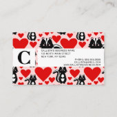 バレンタインピンクスクンクハートイラストレーションパターン 割引カード (裏面)