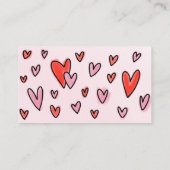 バレンタインピンクハートおむつラッフルベビーシャワー エンクロージャーカード (裏面)