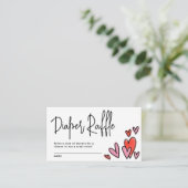 バレンタインピンクハートおむつラッフルベビーシャワー エンクロージャーカード (スタンド正面)