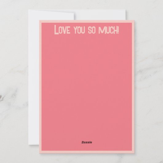 バレンタインピンクハートオーバーレイ自分の写真を追加 シーズンカード (裏面)