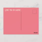 バレンタインピンクハートオーバーレイ自分の写真を追加 ポストカード (裏面)