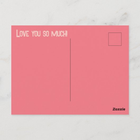 バレンタインピンクハートオーバーレイ自分の写真を追加 ポストカード (裏面)