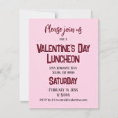 バレンタインピンクハートオーバーレイ自分の写真を追加 招待状 (裏面)