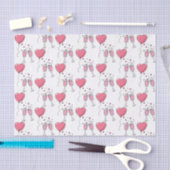 バレンタインピンクハートバルーンとシャンパン 薄葉紙 (クラフト)