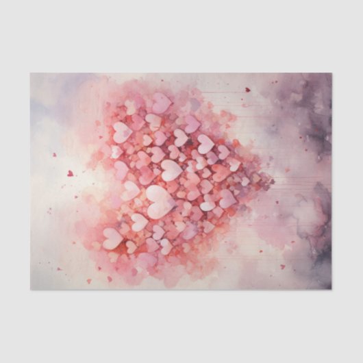 バレンタインピンクハートバルーン 薄葉紙 (正面)