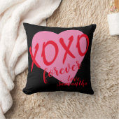 バレンタインピンクハートレッドハグキスXOXOフォーエバー クッション (ブランケット)