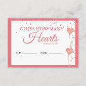 バレンタインピンクハート推測いくつのハートゲーム エンクロージャーカード (正面)