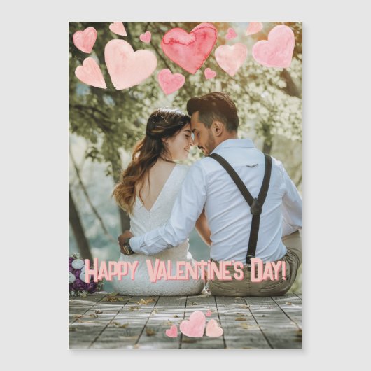 バレンタインピンクハート独自のフォトマグネットを追加 (正面)