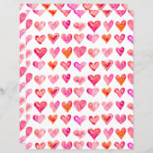 バレンタインピンクハート紙シート (正面/裏面)