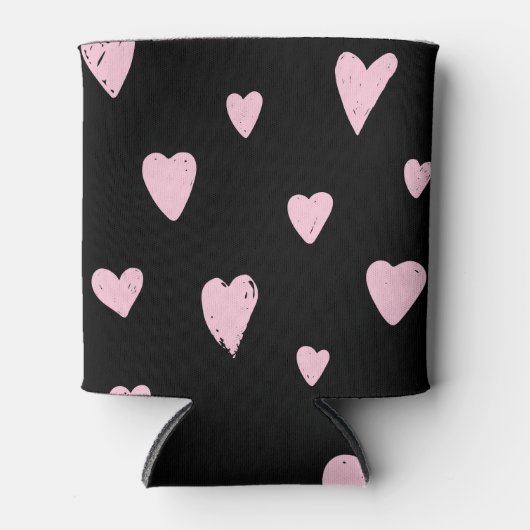 バレンタインピンクハート:ヴィンテージ愛。 缶クーラー (正面)