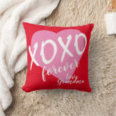 バレンタインピンクハートXOXOフォーエバーレッド クッション (ブランケット)