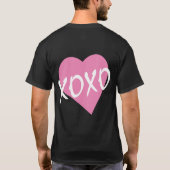 バレンタインピンクハートXOXO Tシャツ (裏面)