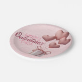 バレンタインピンクバルーン紙プレート ペーパープレート (アングル)