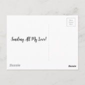 バレンタインピンクポープリントハート ポストカード (裏面)