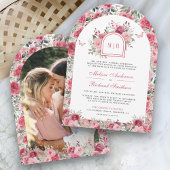 バレンタインピンクレッドローゼバタフライアー結婚チ 招待状