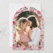 バレンタインピンクレッドローゼバタフライクリーム結婚ズ 招待状 (裏面)