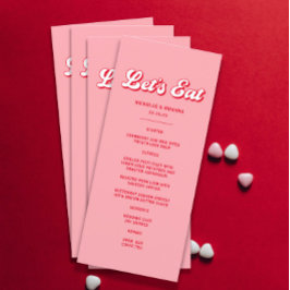 バレンタインピンク結婚と赤 メニュー