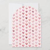 バレンタインピンク赤いハートスウィートベビーシャワー 招待状 (裏面)