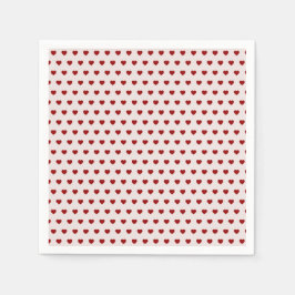 バレンタインピンク赤いハートパターン スタンダードカクテルナプキン