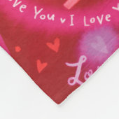 バレンタインピンク赤いハート私はあなたを愛するタイポグラフィ フリースブランケット (角)