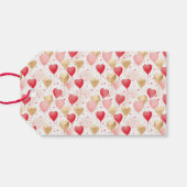 バレンタインピンク赤と金ゴールドハートバルーン ギフトタグ (裏面横)