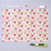 バレンタインピンク赤と金ゴールドハートバルーン 薄葉紙 (クラフト)