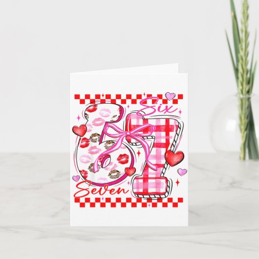 バレンタインファニー・シックスセブン 6 7 ミームスラング メンズ レディース カード (正面)