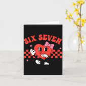 バレンタインファニー シックス セブン ハート ボウ ミーム ジェネレーションアルファ カード (黄色い花)