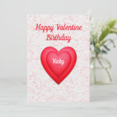 バレンタインファンシー誕生日カスタマイズ赤いハートカード シーズンカード (スタンド正面)