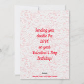 バレンタインファンシー誕生日カスタマイズ赤いハートカード シーズンカード (裏面)