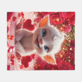 バレンタインファンタジーの美しい生き物 フリースブランケット (正面(横))