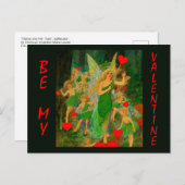 バレンタインフェアリーランドクイーンチタニア赤いハートキューピッド ポストカード (正面/裏面)