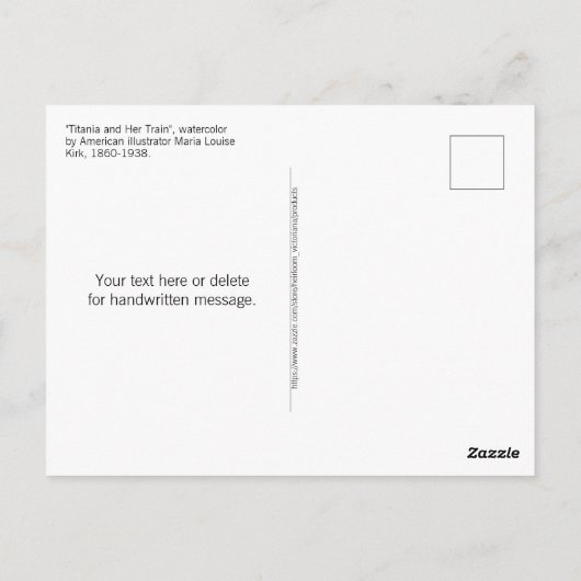 バレンタインフェアリーランドクイーンチタニア赤いハートキューピッド ポストカード (裏面)