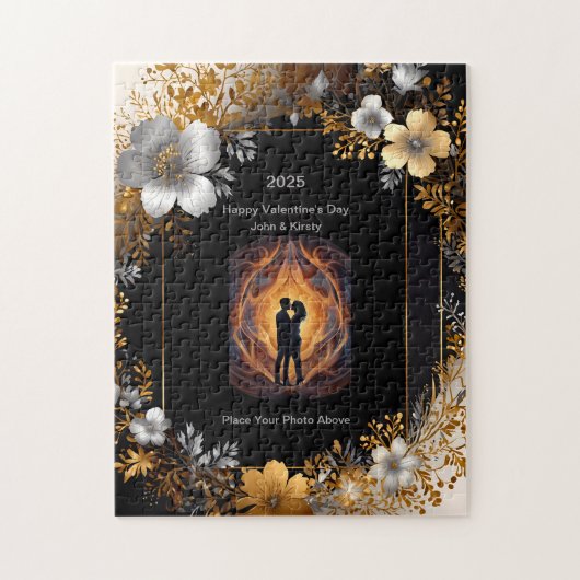 バレンタインフォトパーソナライズされたパズル ジグソーパズル (縦)