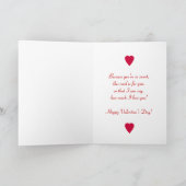バレンタインフォーマイ旦那 – 赤いハートデザインホリダ シーズンカード (内部)