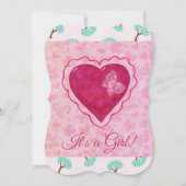 バレンタインフラズカワイイベビーブライダルシャワー 招待状 (正面)