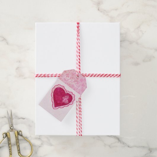 バレンタインフラズカワイブル誕生日ホリデイ ギフトタグ (より糸付き)