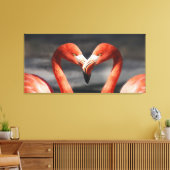 バレンタインフラミンゴ キャンバスプリント (インサイチュ (リビング))