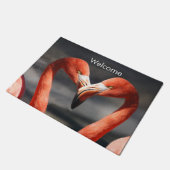 バレンタインフラミンゴ ドアマット (アングル)