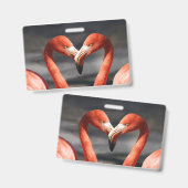 バレンタインフラミンゴ バッジ (正面＆裏面)