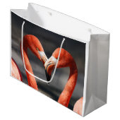 バレンタインフラミンゴ ラージペーパーバッグ (正面アングル)