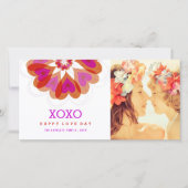 バレンタインフラワーラブハートあいさつフォトカード シーズンカード (正面)