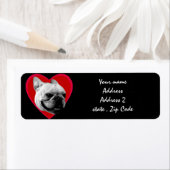 バレンタインフランスののブルドッグ ラベル (インサイチュ)