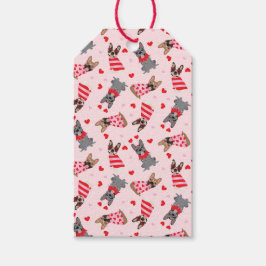 バレンタインフランスのブルドッグ ギフトタグ