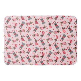 バレンタインフランスのブルドッグ バスマット